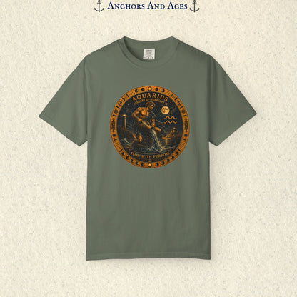 Aquarius Zodiac Shirt | Celestial Seas - Flow With Purpose