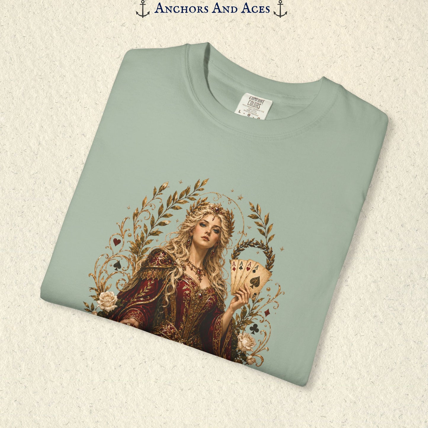 Art Nouveau Casino Graphic Tee| Goddess of Victory| Vintage Lucky Gambling T-Shirt