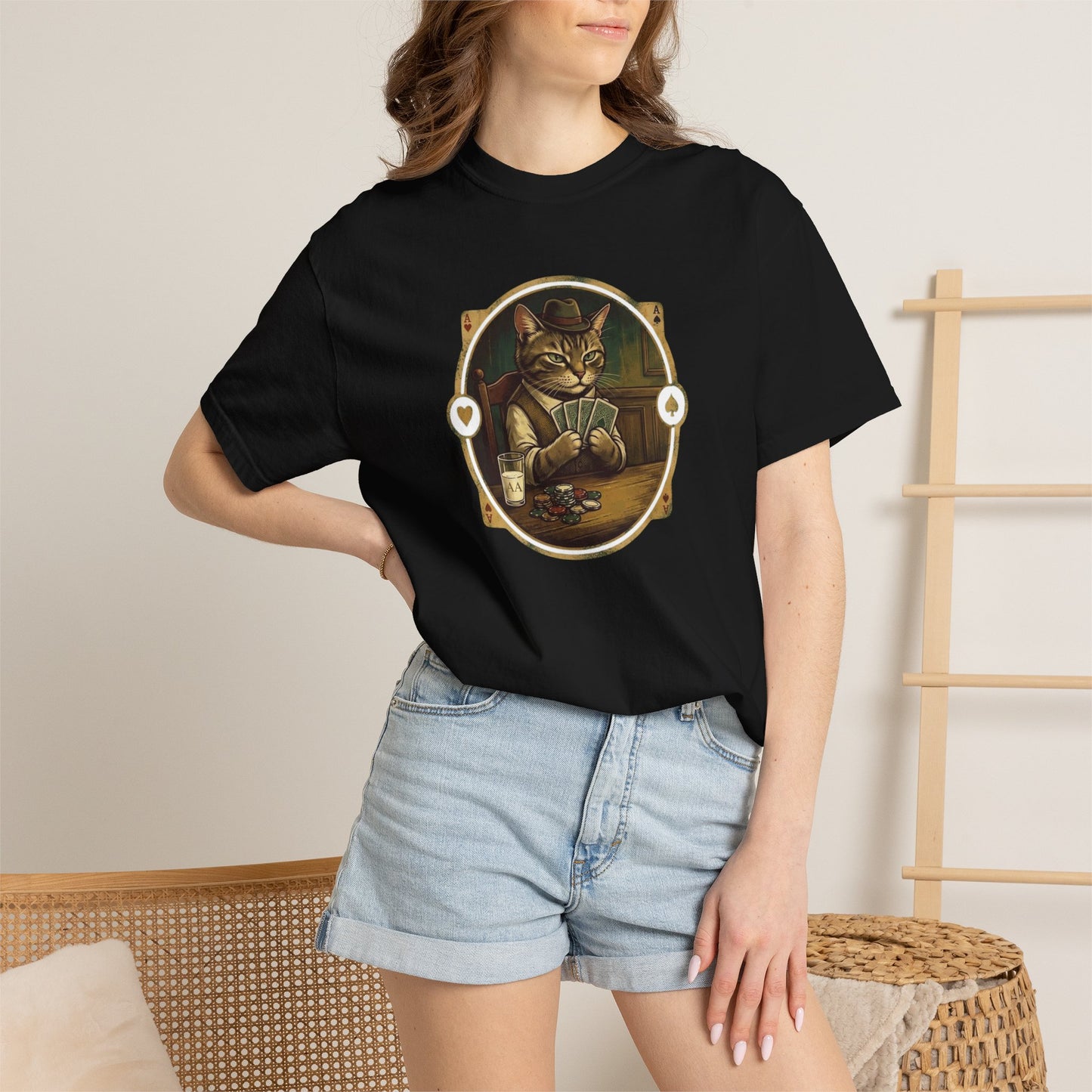 Vintage Poker Cat Shirt | Funny Casino Cat Graphic Tee