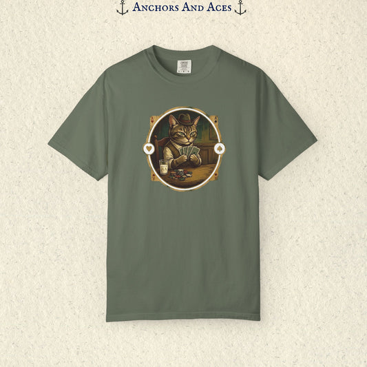 Vintage Poker Cat Shirt | Funny Casino Cat Graphic Tee