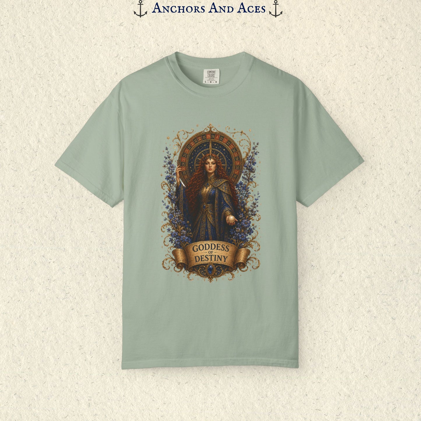 Goddess of Destiny Shirt| Art Nouveau Casino Graphic Tee| Vintage Lucky Gambling T-Shirt