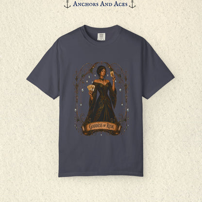 Goddess of Risk Shirt| Art Nouveau Casino Graphic Tee| Vintage Lucky Gambling T-Shirt