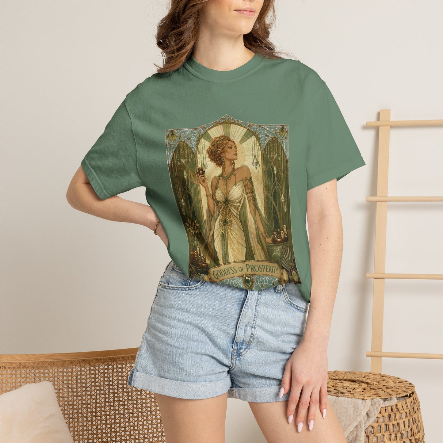 Art Nouveau Casino Graphic Tee| Goddess of Prosperity Shirt| Vintage Lucky Gambling T-Shirt