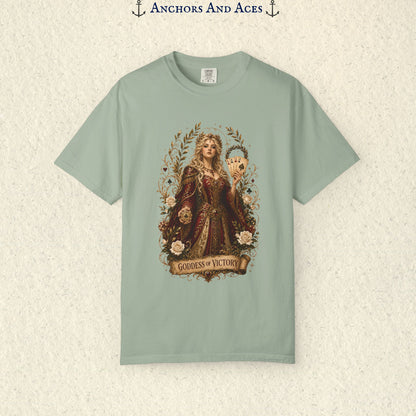 Art Nouveau Casino Graphic Tee| Goddess of Victory| Vintage Lucky Gambling T-Shirt