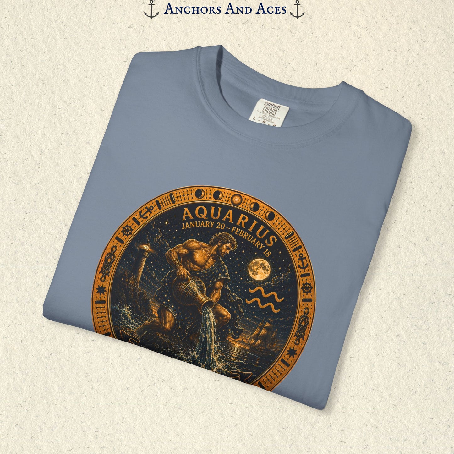 Aquarius Zodiac Shirt | Celestial Seas - Flow With Purpose
