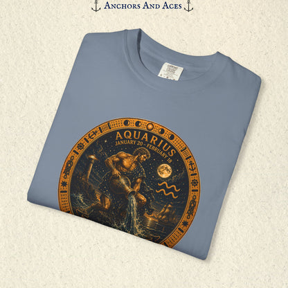 Aquarius Zodiac Shirt | Celestial Seas - Flow With Purpose