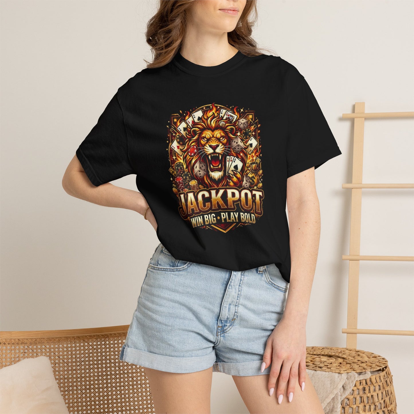 Jackpot Lion | Bold Casino Graphic Tee