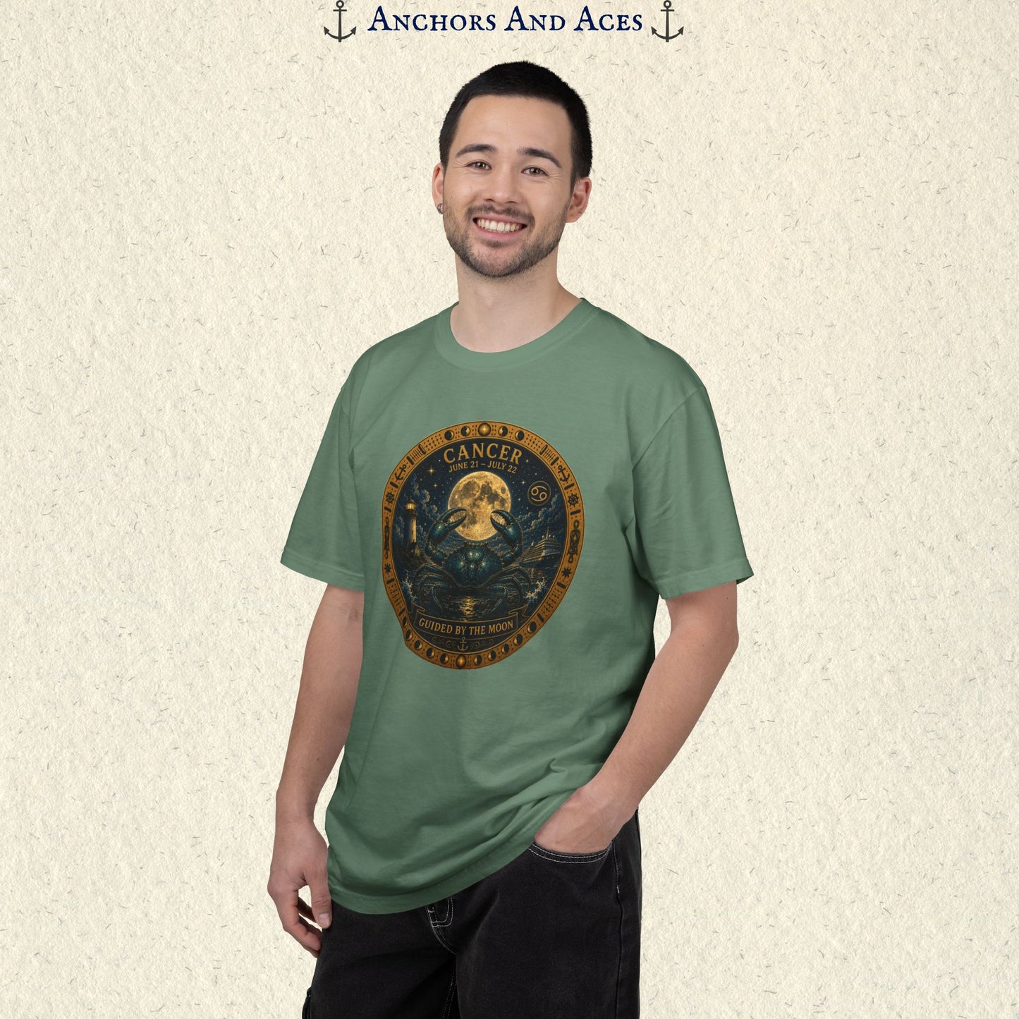 Cancer Zodiac Shirt | Celestial Seas- Guided by the Moon