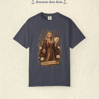 Art Nouveau Casino Graphic Tee| Goddess of Victory| Vintage Lucky Gambling T-Shirt