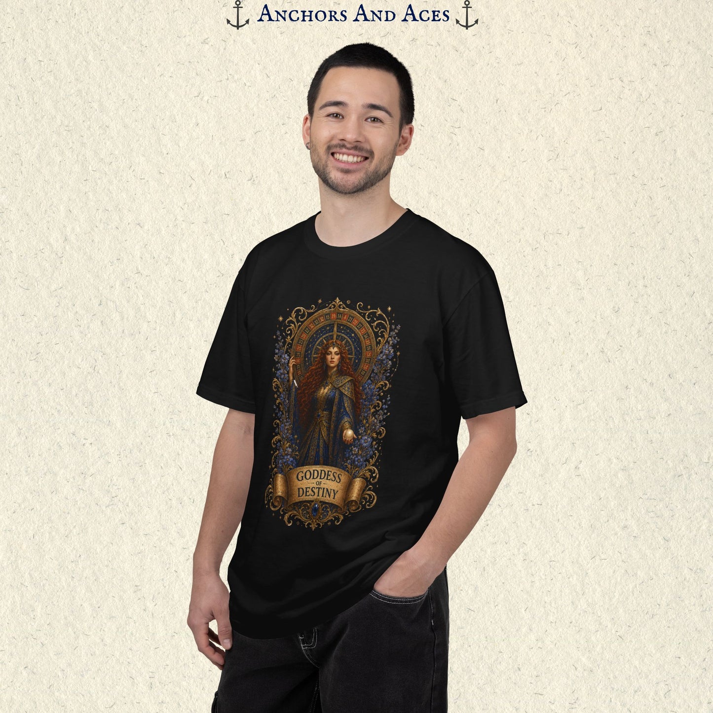 Goddess of Destiny Shirt| Art Nouveau Casino Graphic Tee| Vintage Lucky Gambling T-Shirt