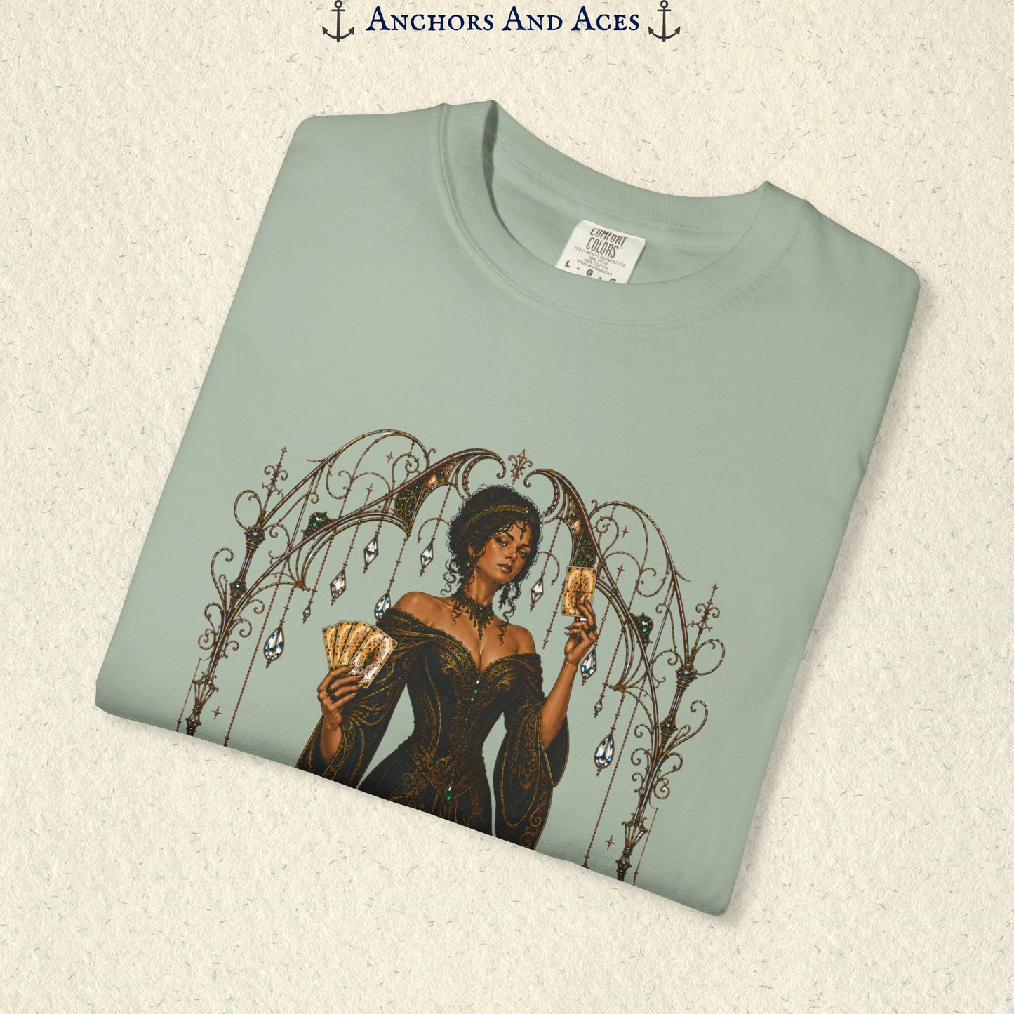 Goddess of Risk Shirt| Art Nouveau Casino Graphic Tee| Vintage Lucky Gambling T-Shirt