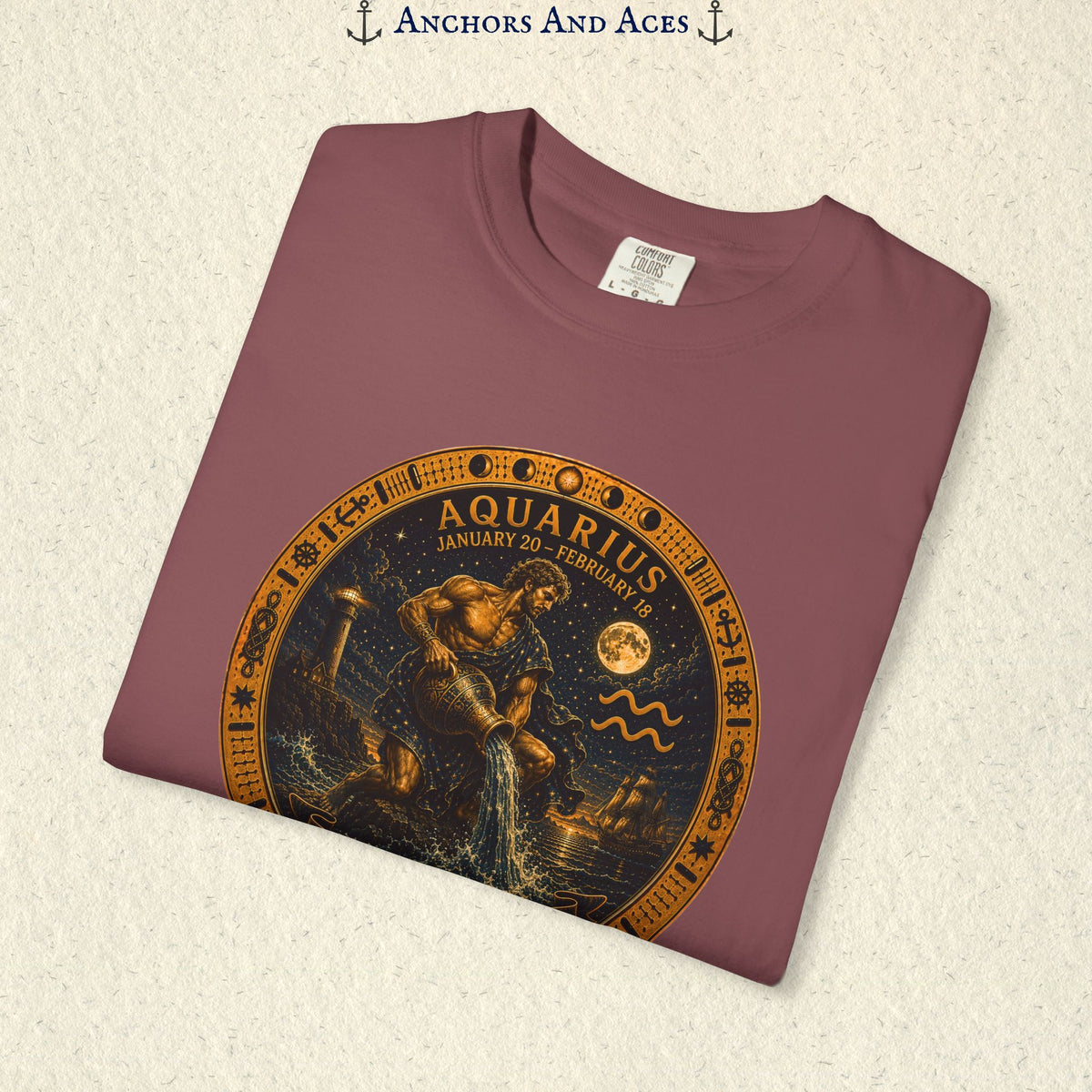 Aquarius Zodiac Shirt | Celestial Seas - Flow With Purpose