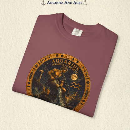 Aquarius Zodiac Shirt | Celestial Seas - Flow With Purpose