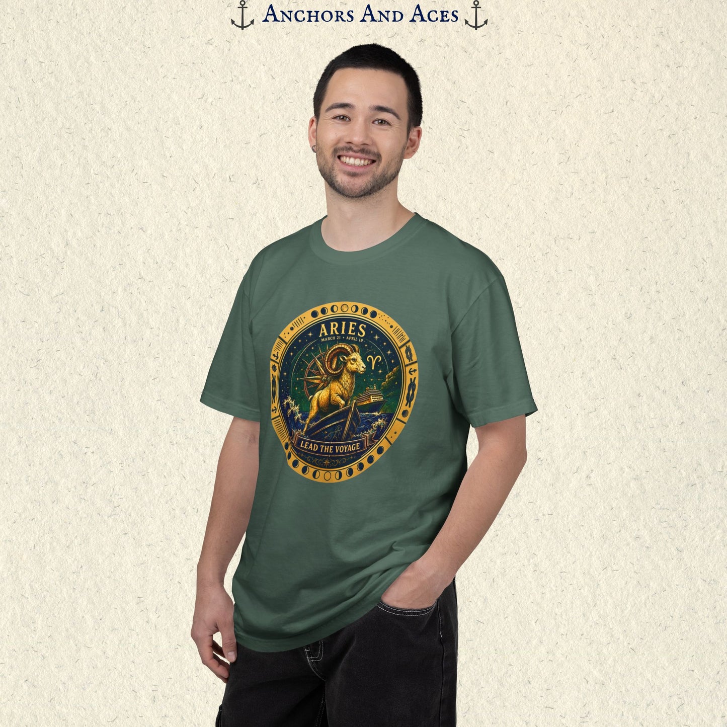 Aries Zodiac Shirt | Celestial Seas – Lead the Voyage