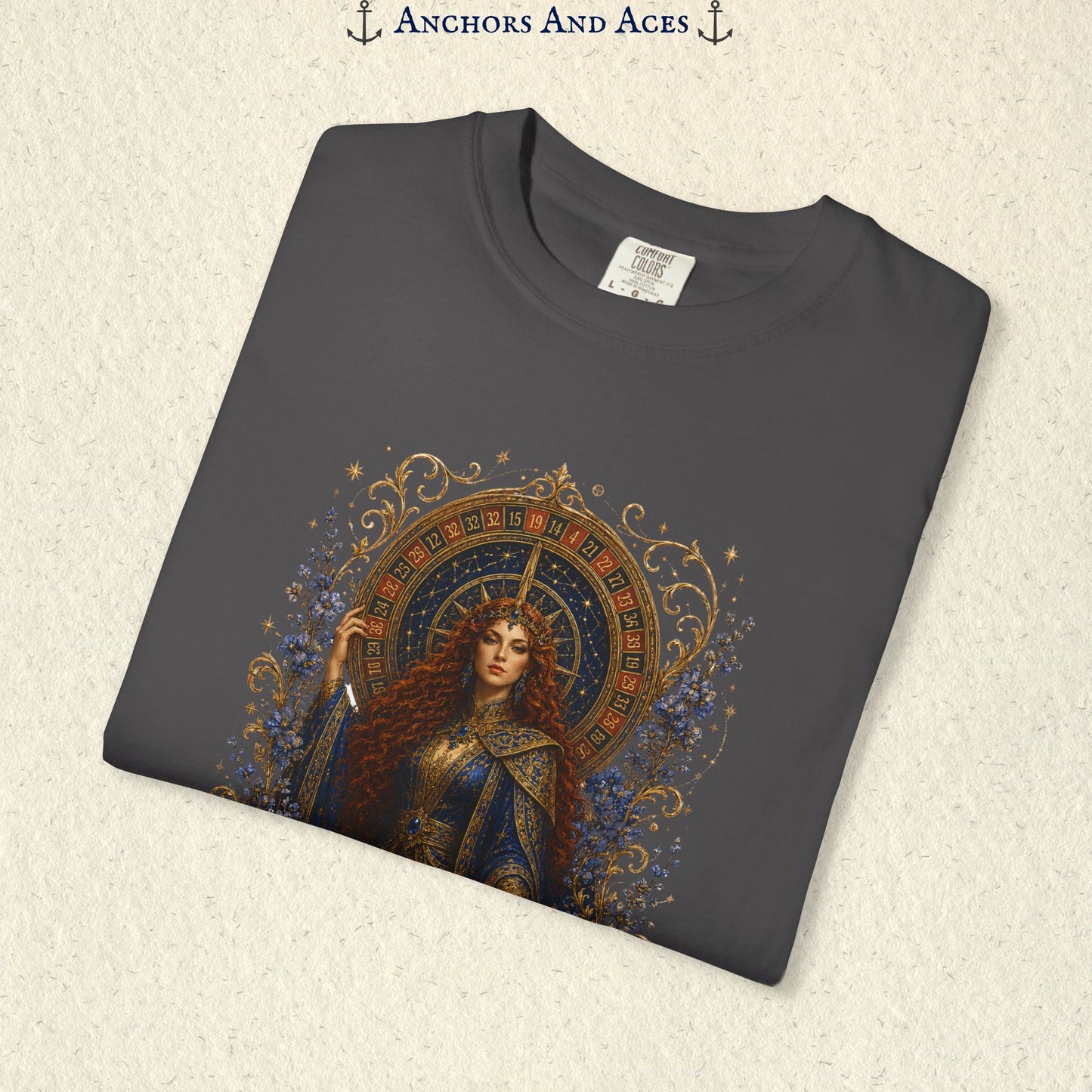 Goddess of Destiny Shirt| Art Nouveau Casino Graphic Tee| Vintage Lucky Gambling T-Shirt