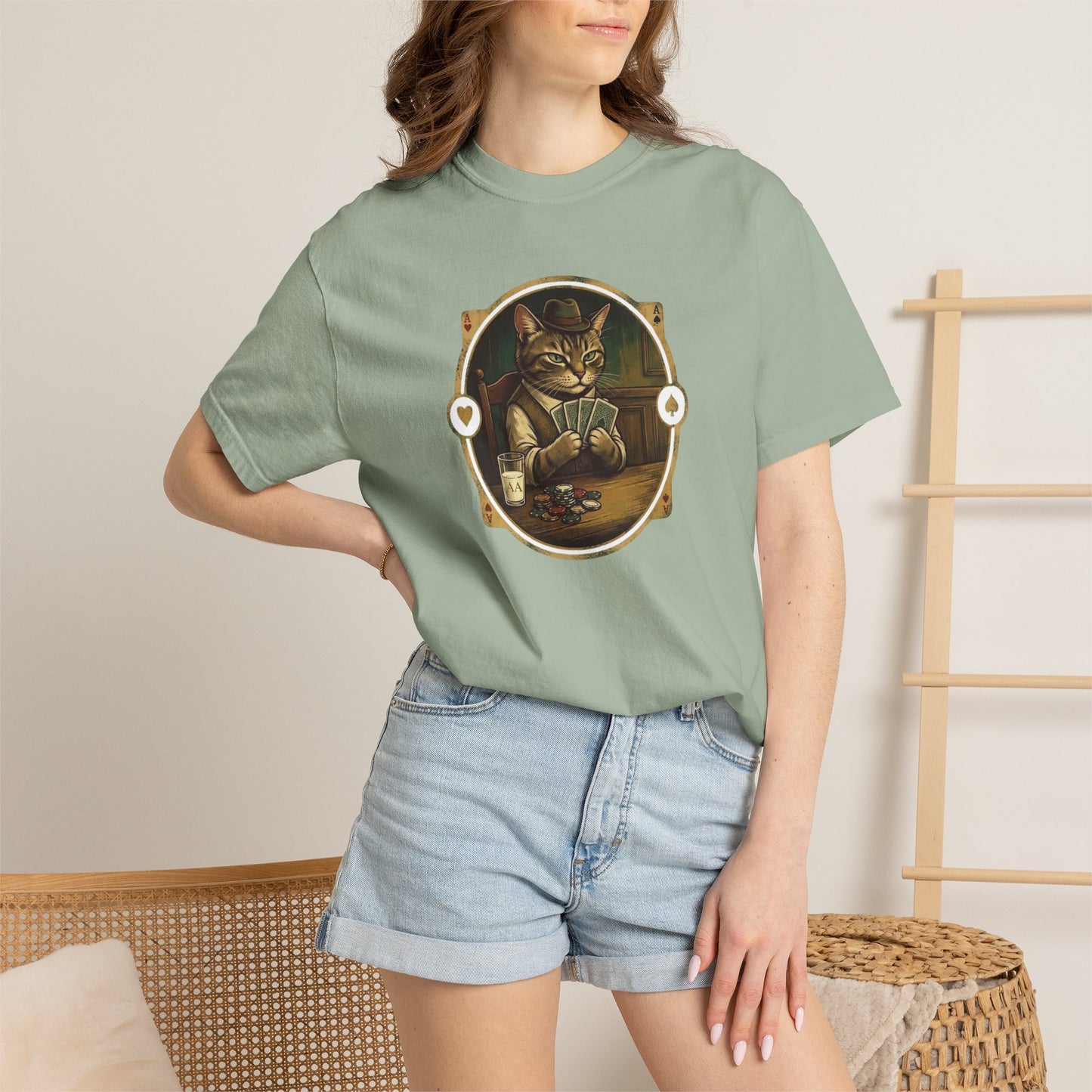 Vintage Poker Cat Shirt | Funny Casino Cat Graphic Tee
