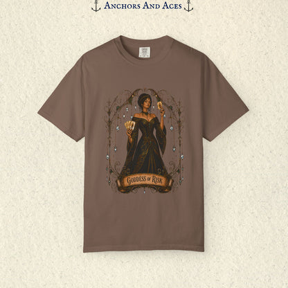 Goddess of Risk Shirt| Art Nouveau Casino Graphic Tee| Vintage Lucky Gambling T-Shirt