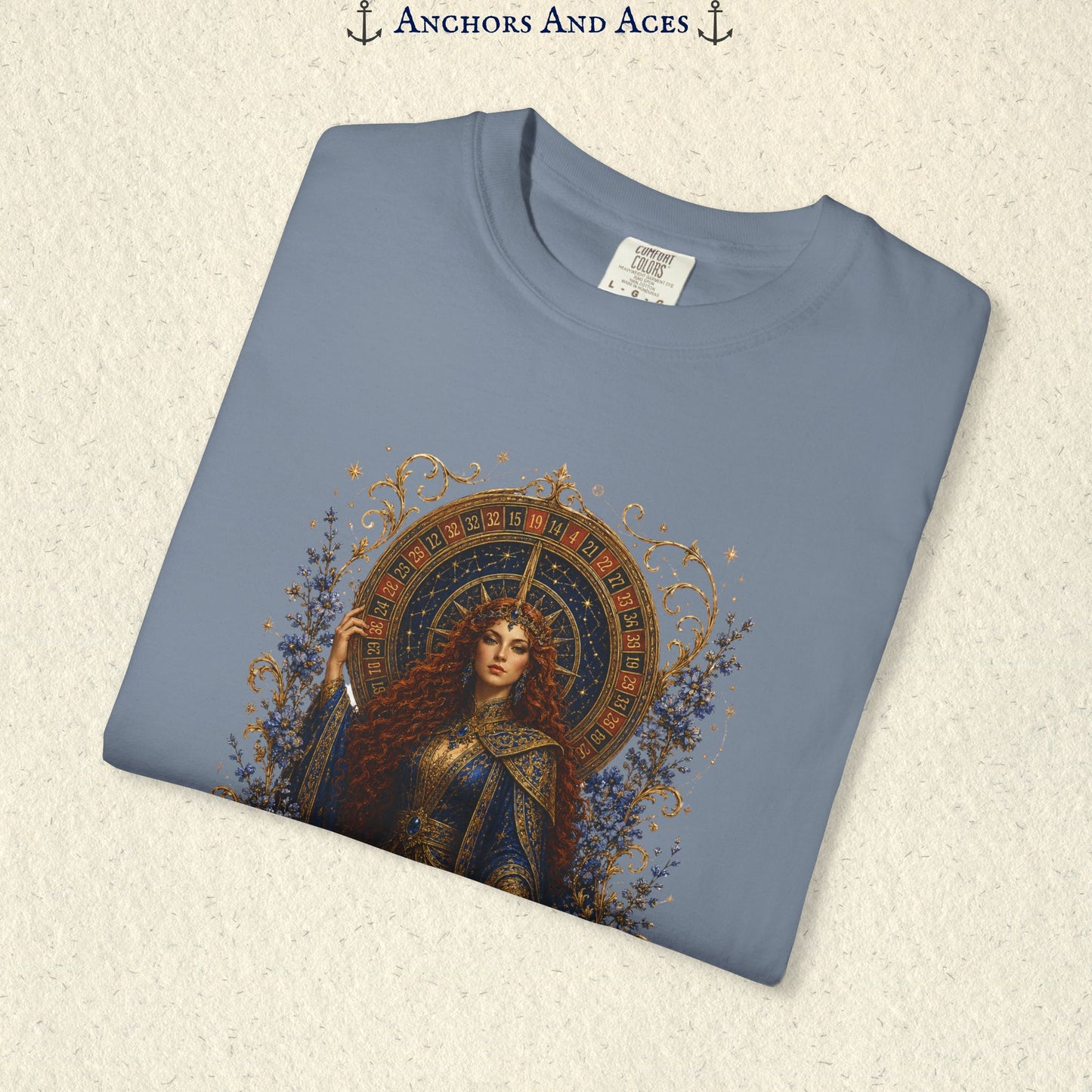 Goddess of Destiny Shirt| Art Nouveau Casino Graphic Tee| Vintage Lucky Gambling T-Shirt