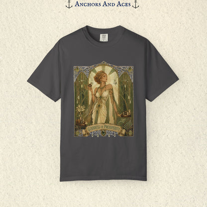 Art Nouveau Casino Graphic Tee| Goddess of Prosperity Shirt| Vintage Lucky Gambling T-Shirt