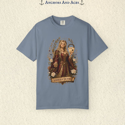 Art Nouveau Casino Graphic Tee| Goddess of Victory| Vintage Lucky Gambling T-Shirt
