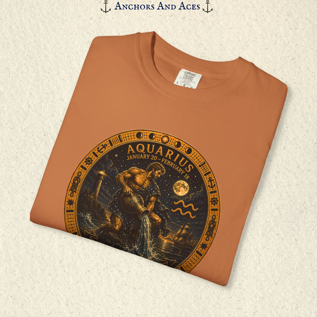 Aquarius Zodiac Shirt | Celestial Seas - Flow With Purpose