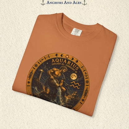 Aquarius Zodiac Shirt | Celestial Seas - Flow With Purpose