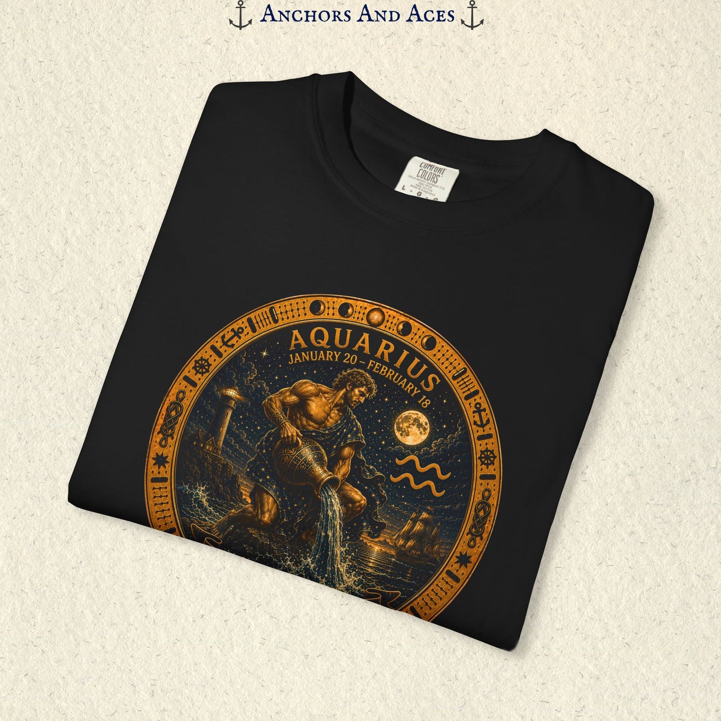 Aquarius Zodiac Shirt | Celestial Seas - Flow With Purpose