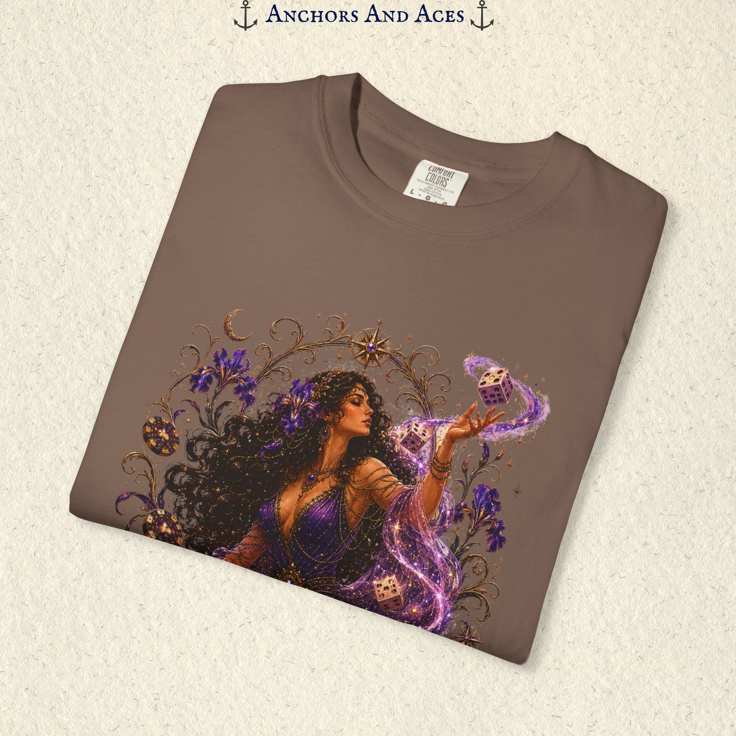 Goddess of Chance Shirt| Art Nouveau Casino Graphic Tee| Vintage Lucky Gambling T-Shirt